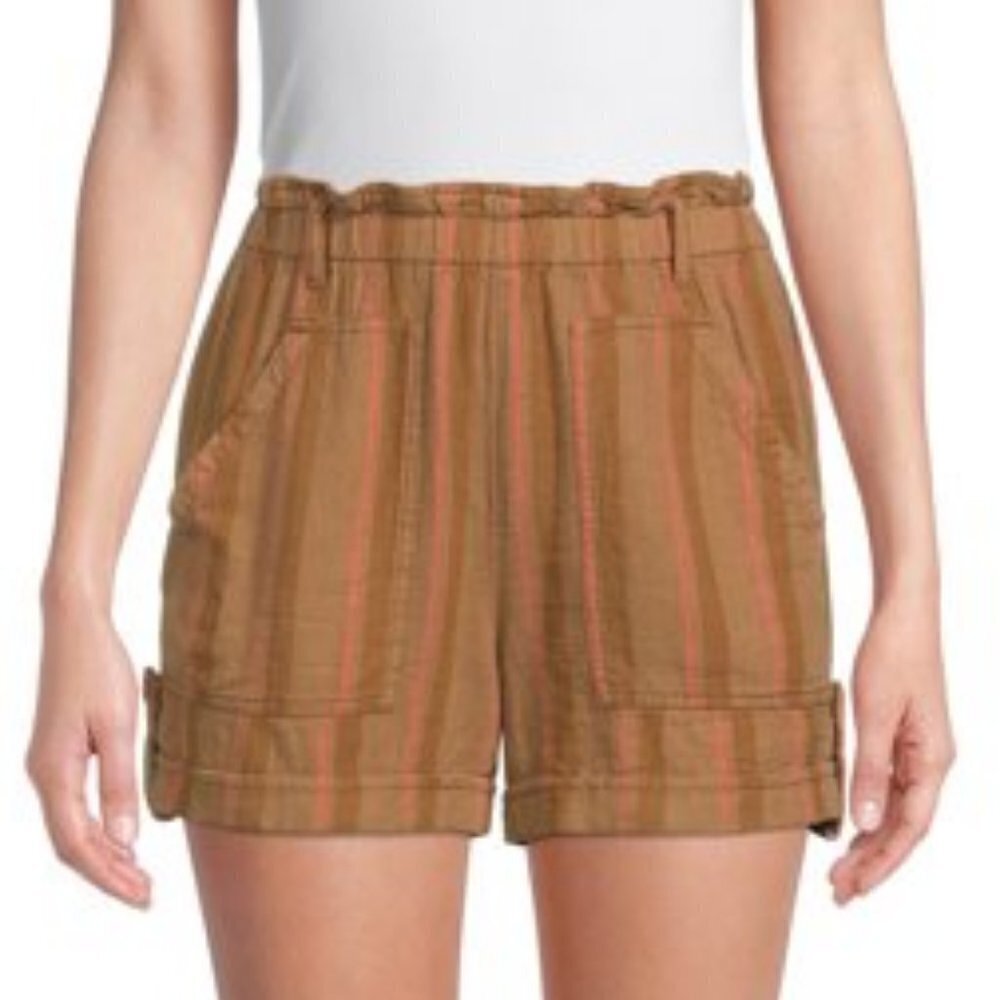 Paperbag Striped Linen Short